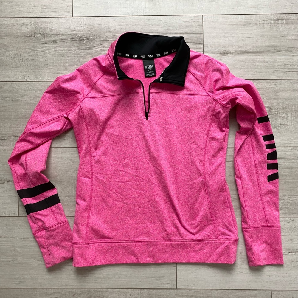 Victoria's Secret Pink Quarter Zip Pullover Athletic Top Shirt